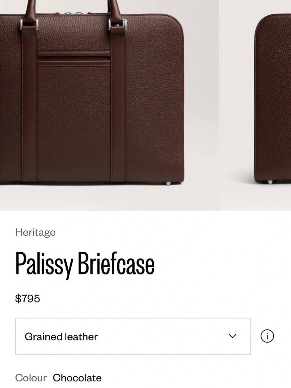 Carl Friedrik- Authentic NWT Palissy Briefcase- Grained Leather, Chocolate